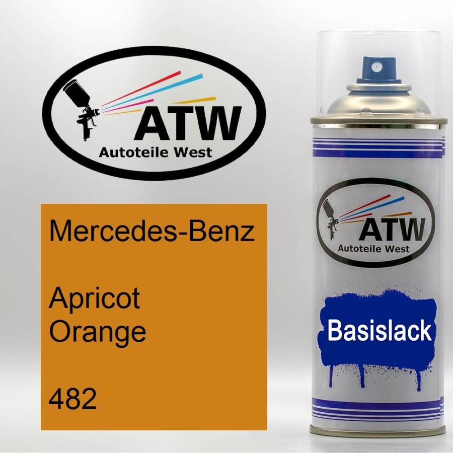 Mercedes-Benz, Apricot Orange, 482: 400ml Sprühdose, von ATW Autoteile West.